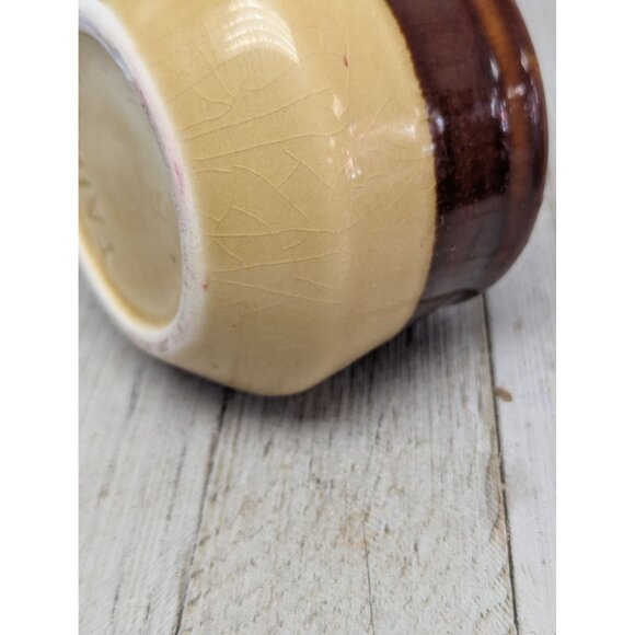 Vintage Brown Glazed Stoneware Double Condiment Sauce Pot With Lids Taiwan - Picture 9 of 10